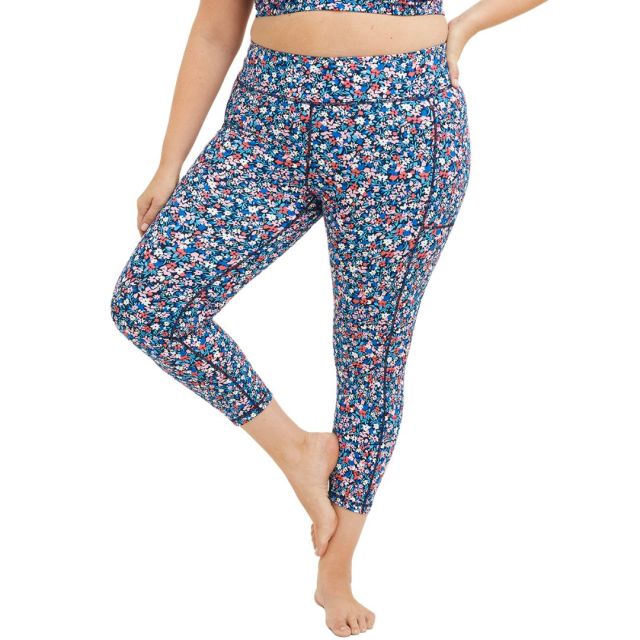 bottom half of person wearing floral leggings