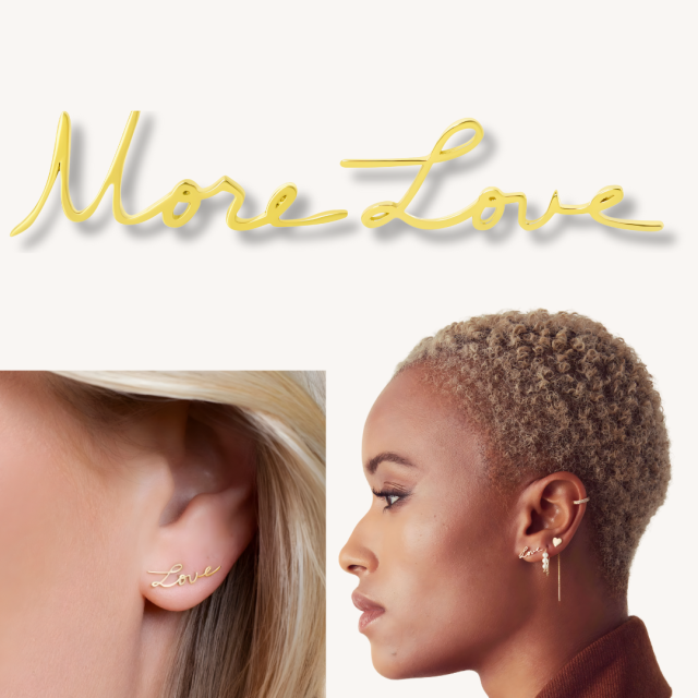 Valentine’s Day Gifts for Adults More Love Stud Earrings