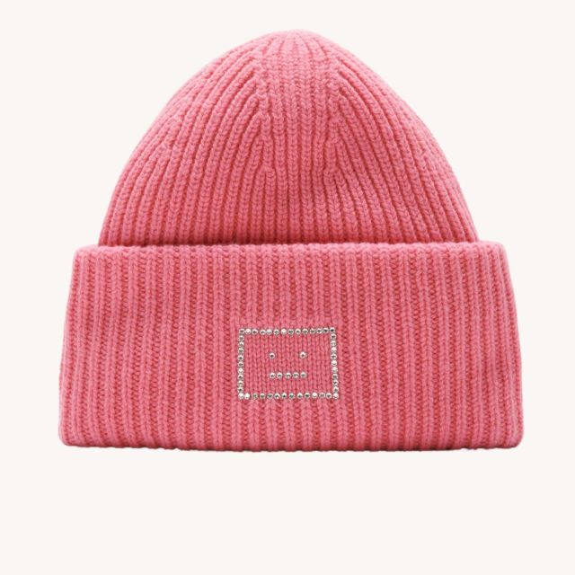 pink embellished beanie