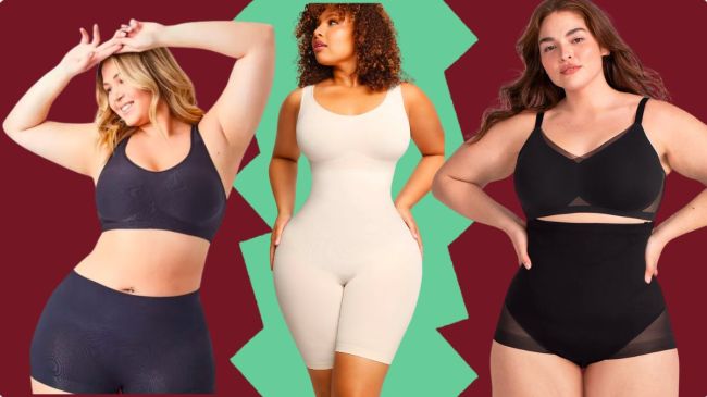 three women in shapewear
