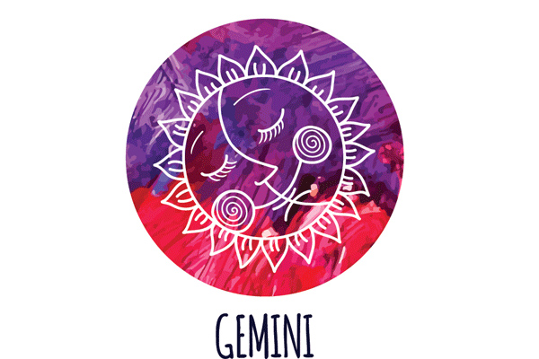 Gemini illustration of a sun for a story on baby astrology