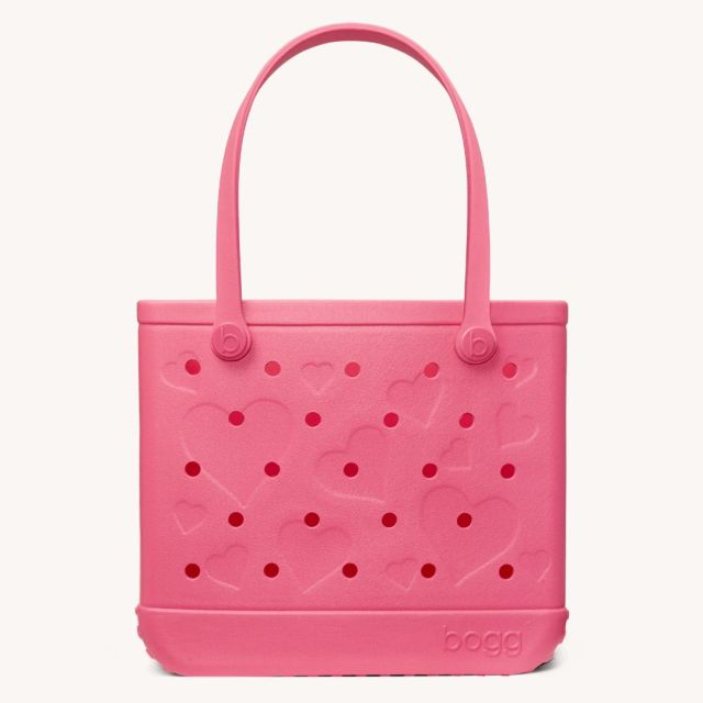 pink heart-printed BOGG bag