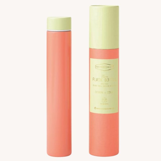 coral colored slim flask