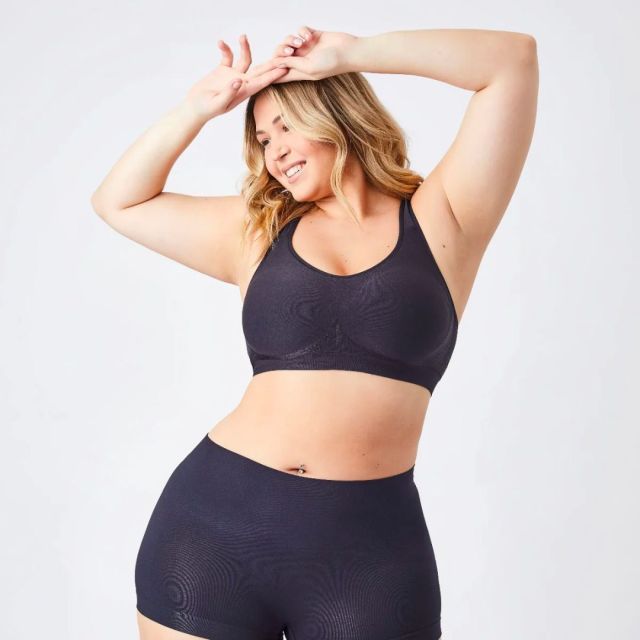 woman in bralette and boyshorts