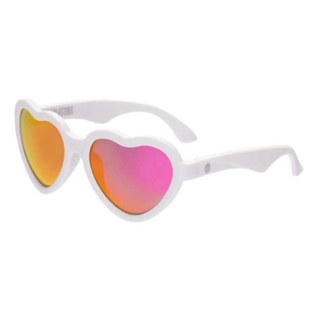 white heart shaped polarized sunglasses