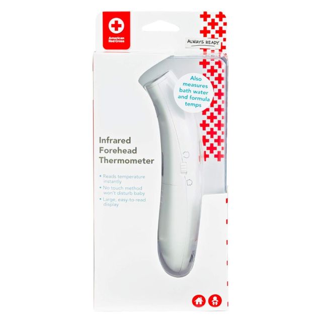 box containing no-touch thermometer