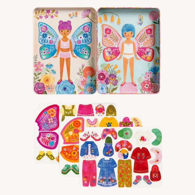 butterfly-themed magnetic dress-up activity box for kids