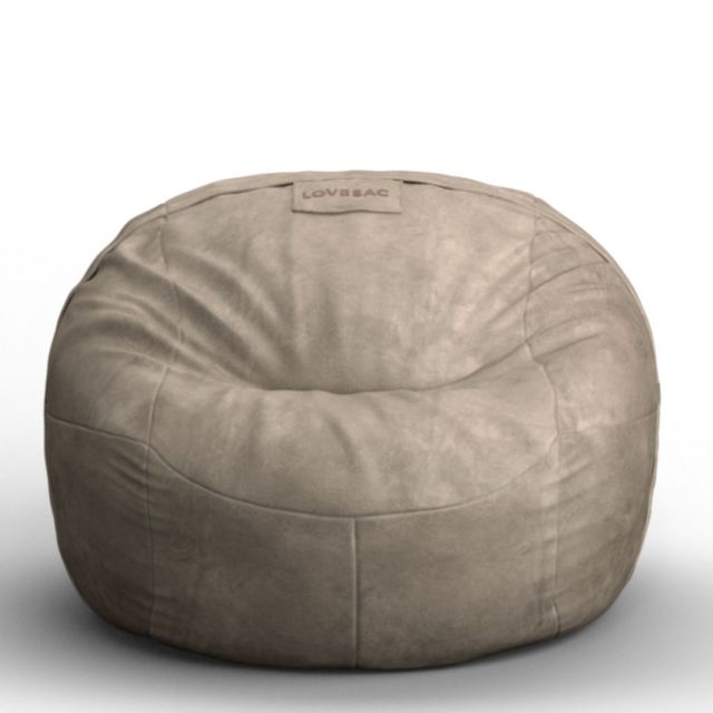 tan lovesac bean bag