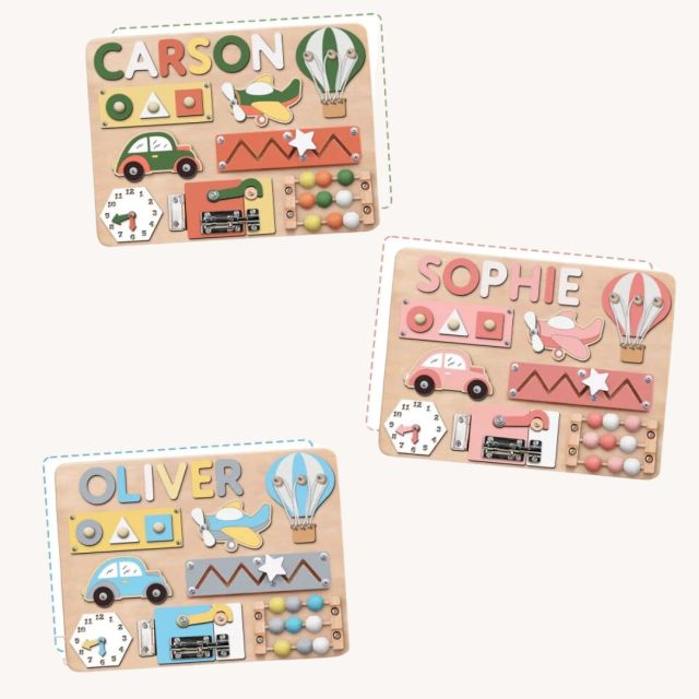 three customized name puzzles