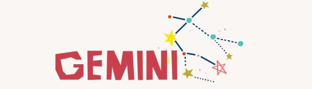 gemini text and constellation