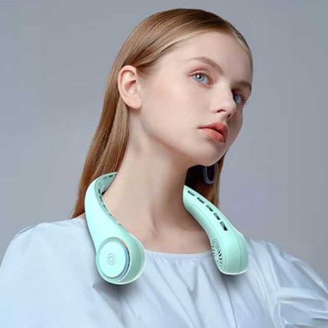 person wearing the fan