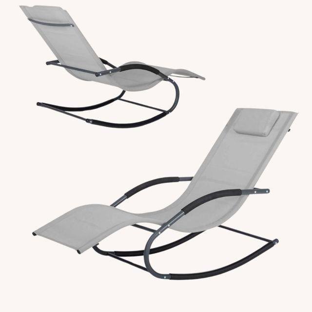 grey outdoor lounge rocker