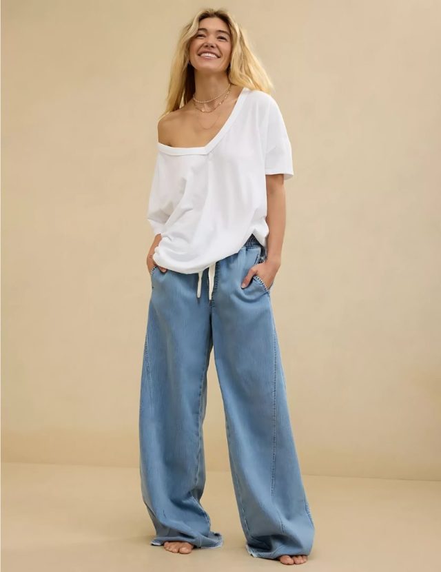 person wearing the white t-shirt