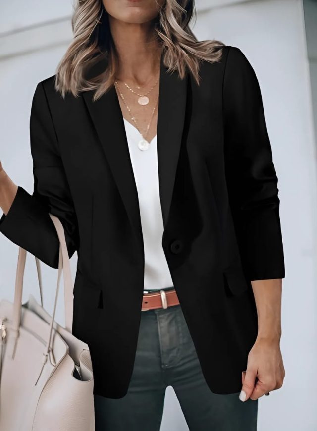 person wearing the blazer in black