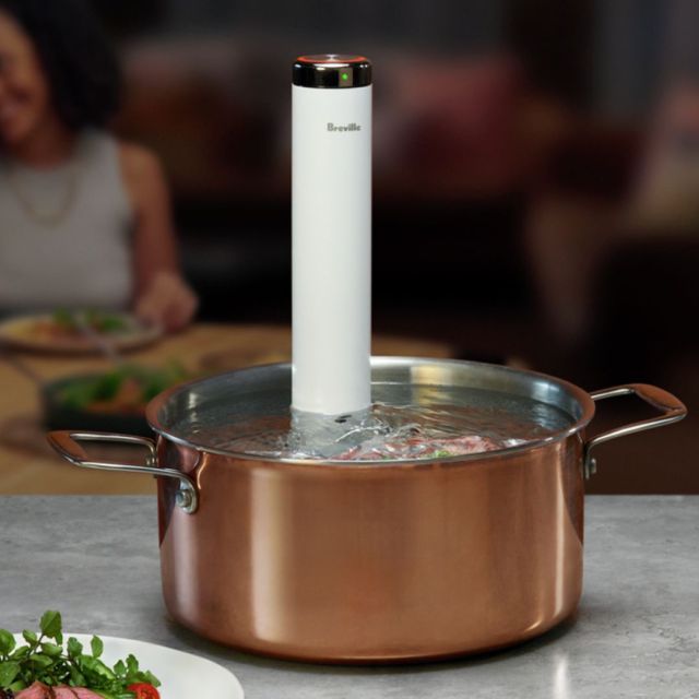 sous vide in copper pot