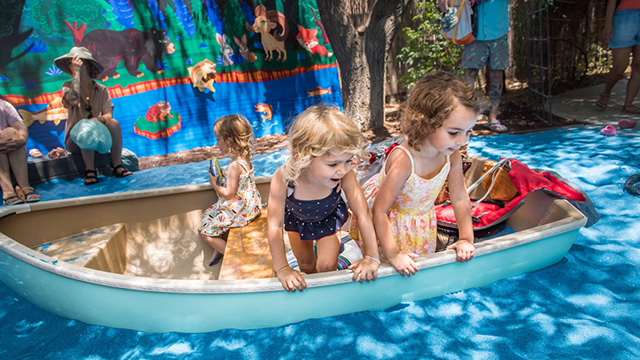 Pretend boats at Kidspace Children's Museum