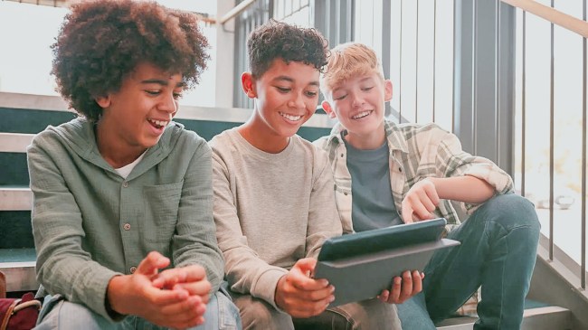 middle school boys hanging out