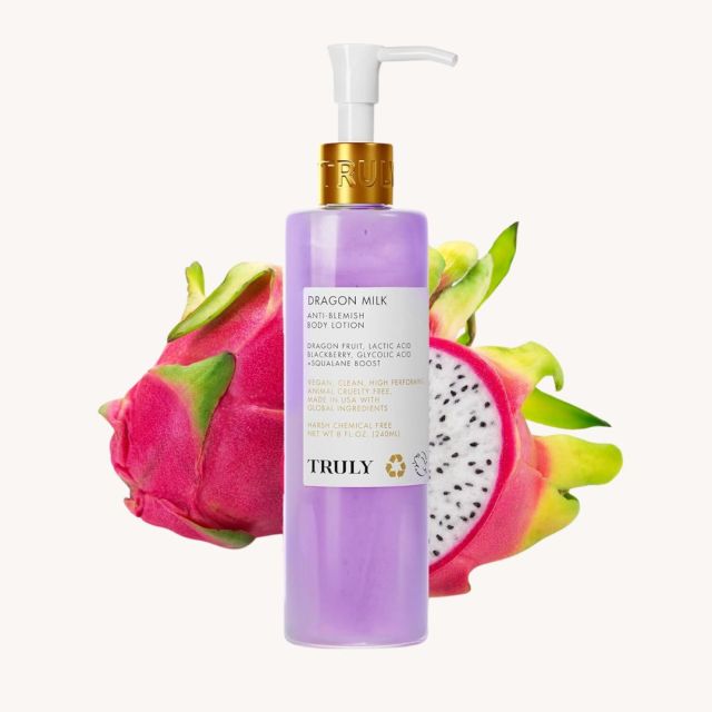 bottle of purple lotion