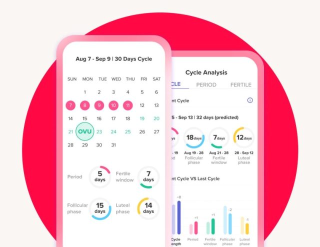 glow app period insights mockup