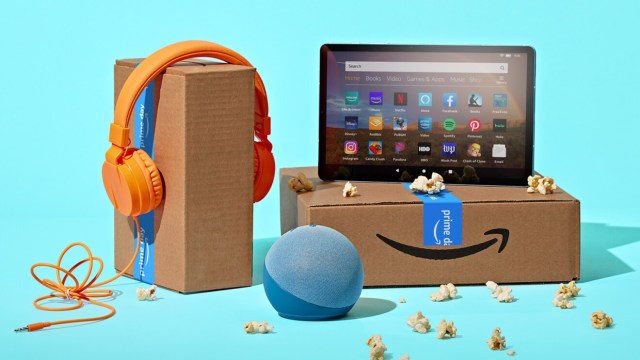 Amazon boxes and Amazon brand tech devices