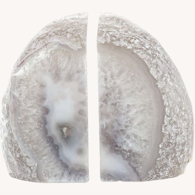 white geode bookends