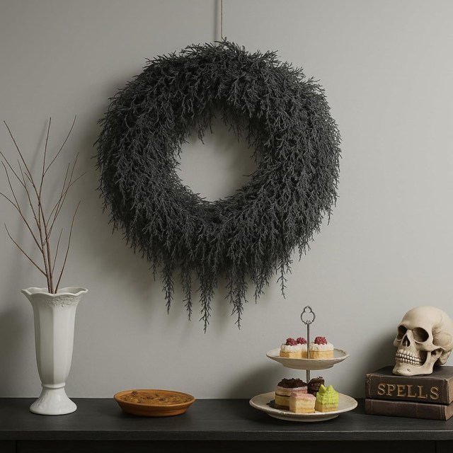 Amazon Halloween Decorations Dark Green Wreath