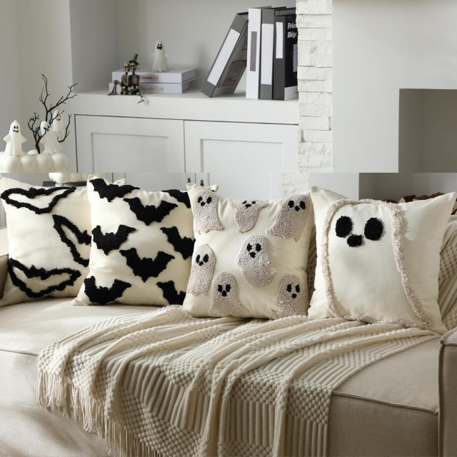 Amazon Halloween Decorations Ghost and Bat Pillow Covers