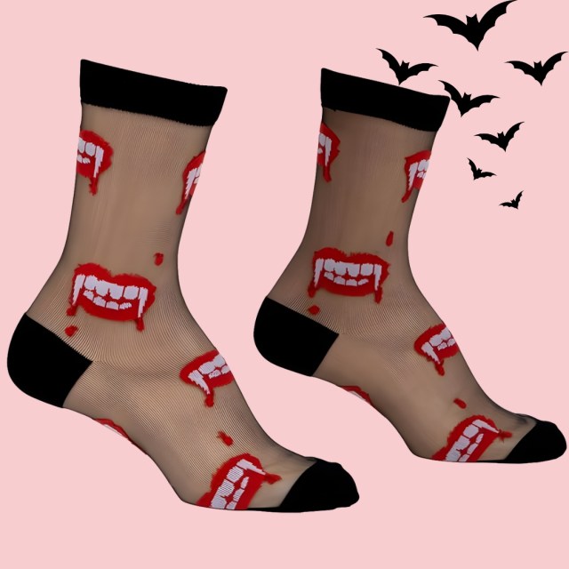 Boo Basket Sheer Halloween Socks