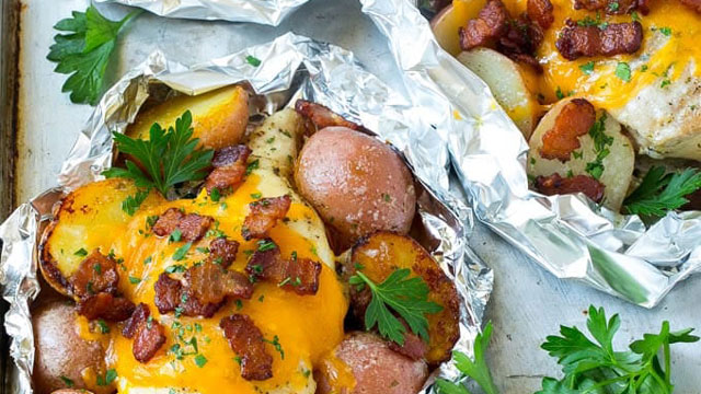 a chicken foil packet meal