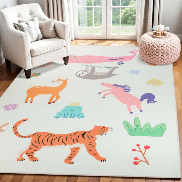 Kids' Rugs Zoomie Kids Animal Safari Rug
