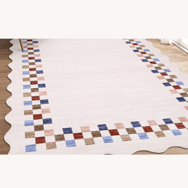 Kids' Rugs scalloped check rug