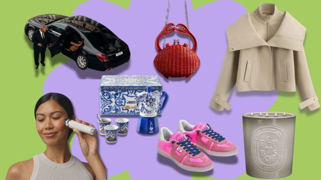 A collage of expensive gifts for Mother's Day