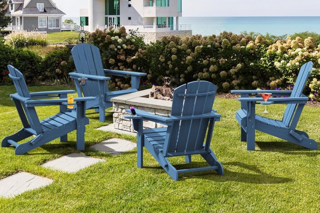 four adirondack chairs