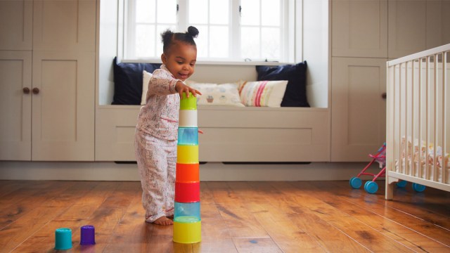one of our favorite play ideas for kids who are toddlers is stacking things