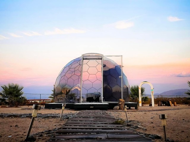 image of the glass dome in the desert