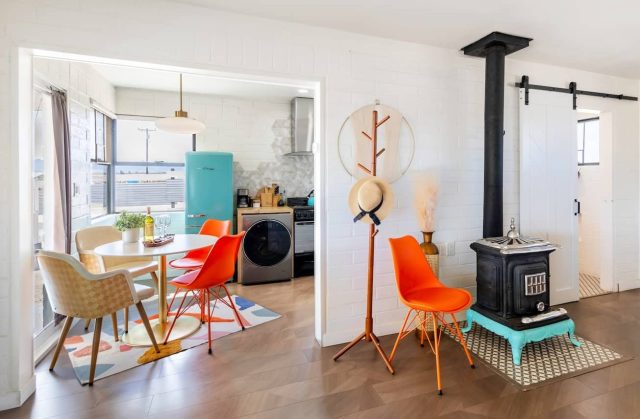 interior of a desert rustic airbnb