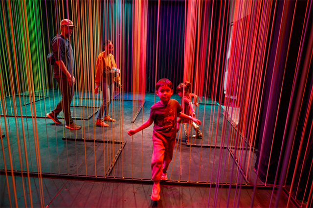 A glowy path through Kidspace Museum's Wired for Wonder exhibit