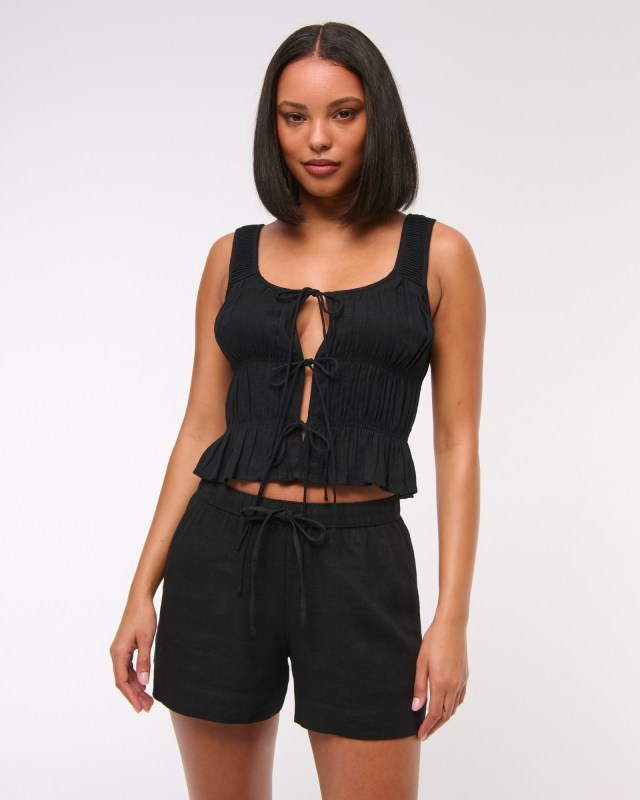 4th of july sales abercrombie & fitch linen shorts