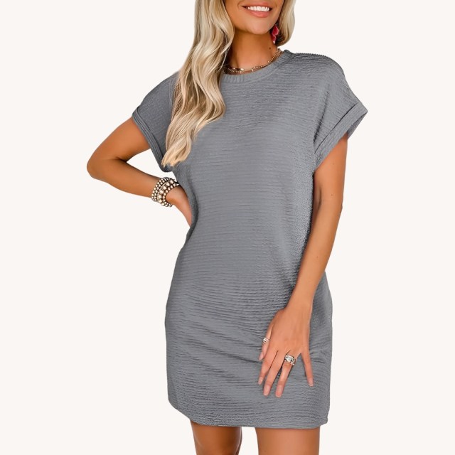 textured dolman dress with pockets