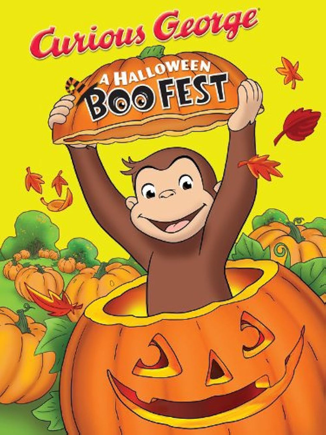 The poster for Curious George: A Halloween Boo-Fest, one of the non-scary halloween movies for kids