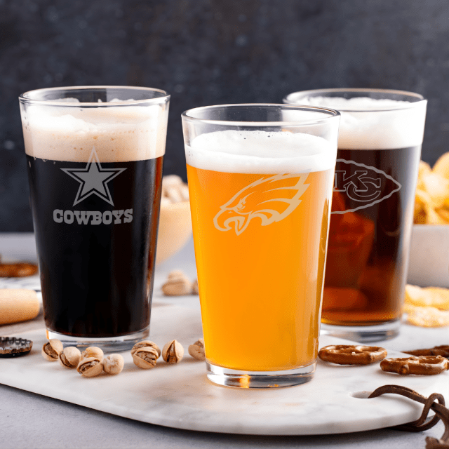 Gifts for Mom and Dad NFL Pint Glasses
