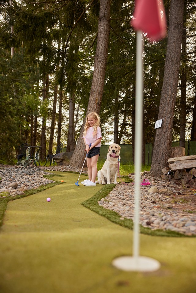 Mini Golf at the Molalla River Brewing Company in Oregon's Mt Hood territory, near the wooden shoe tulip festival