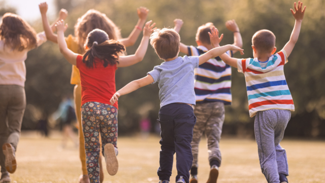 kids having fun with games you play outside