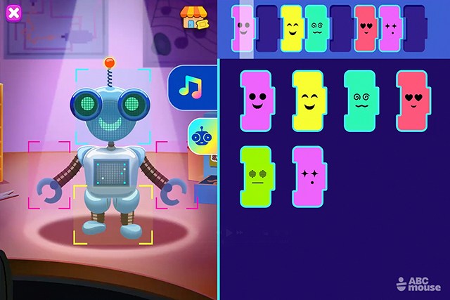 a robot coding screen my daughter loved in her abcmouse review