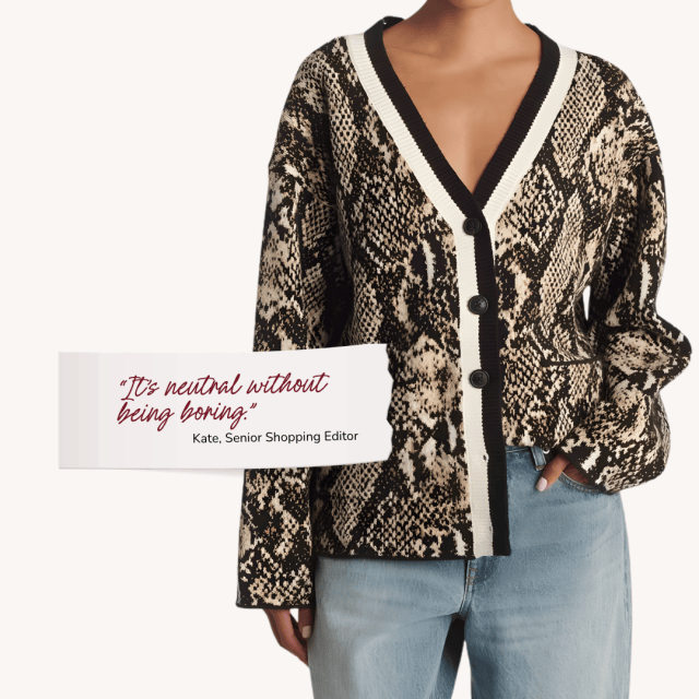 Fall wardrobe staples Target snake cardigan